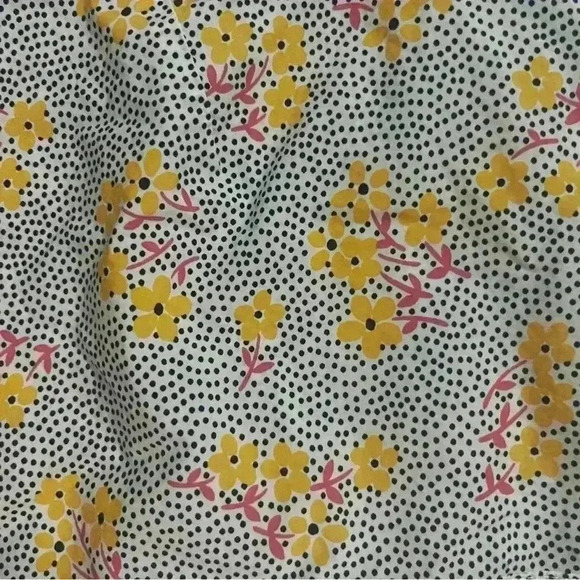 Boden 100% Cotton Polka Dot Floral Button Down Top Size 4R - Picture 3 of 8